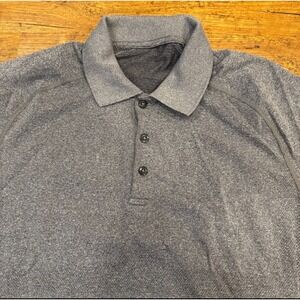 Lululemon Gray Metal Vent Tech Performance Casual Preppy Golf Polo Shirt Men's L